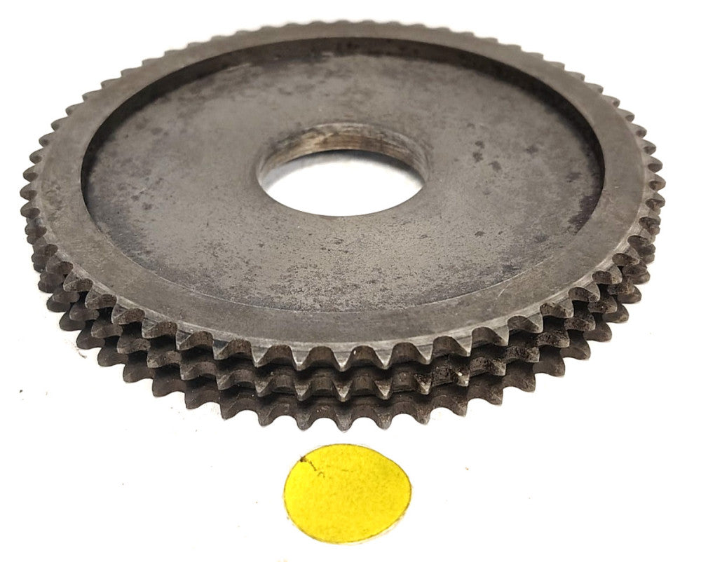 UNBRANDED 60 TOOTH DOUBLE ROLLER CHAIN SPROCKET 5" OD 1-3/8" ID STEEL