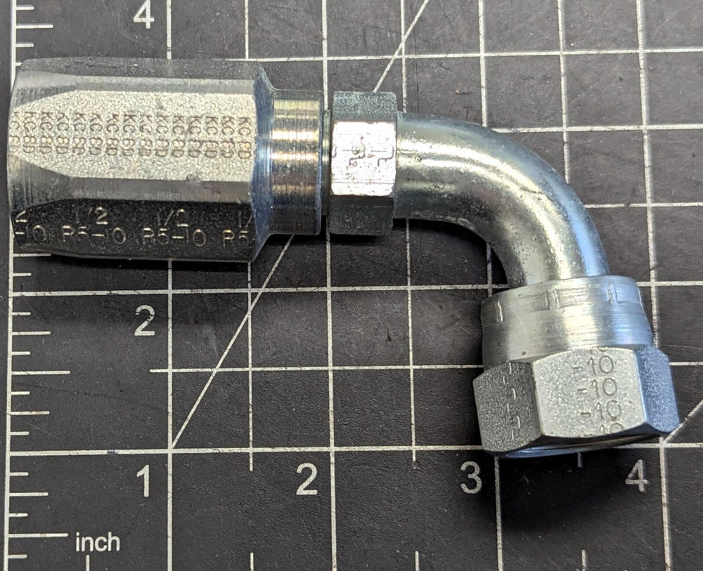 ½” 8AN Female Swivel 90° Elbow To ½” #8 Hose Field Attac Shell & Niple [B8Y1 #26