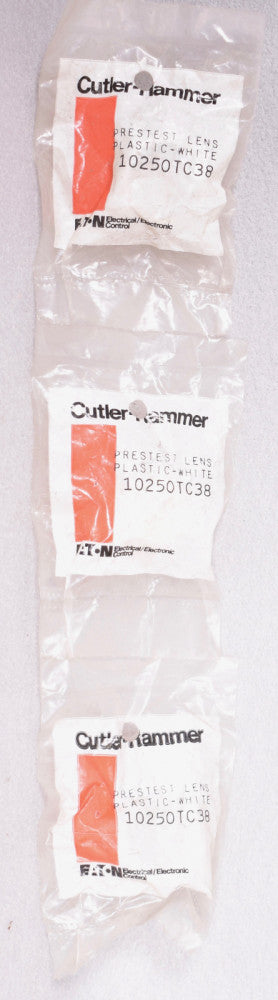 3 Count Eaton Cutler Hammer White Plastic Indicator Light Lenses 10250TC38