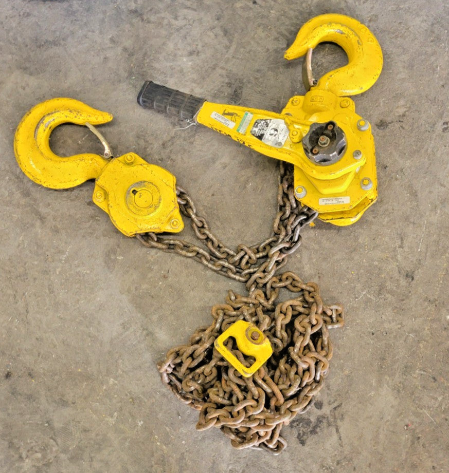 YALE SHOP KING PSB-A 6 TON LEVER CHAIN HOIST W/30 FT CHAIN AND CASE