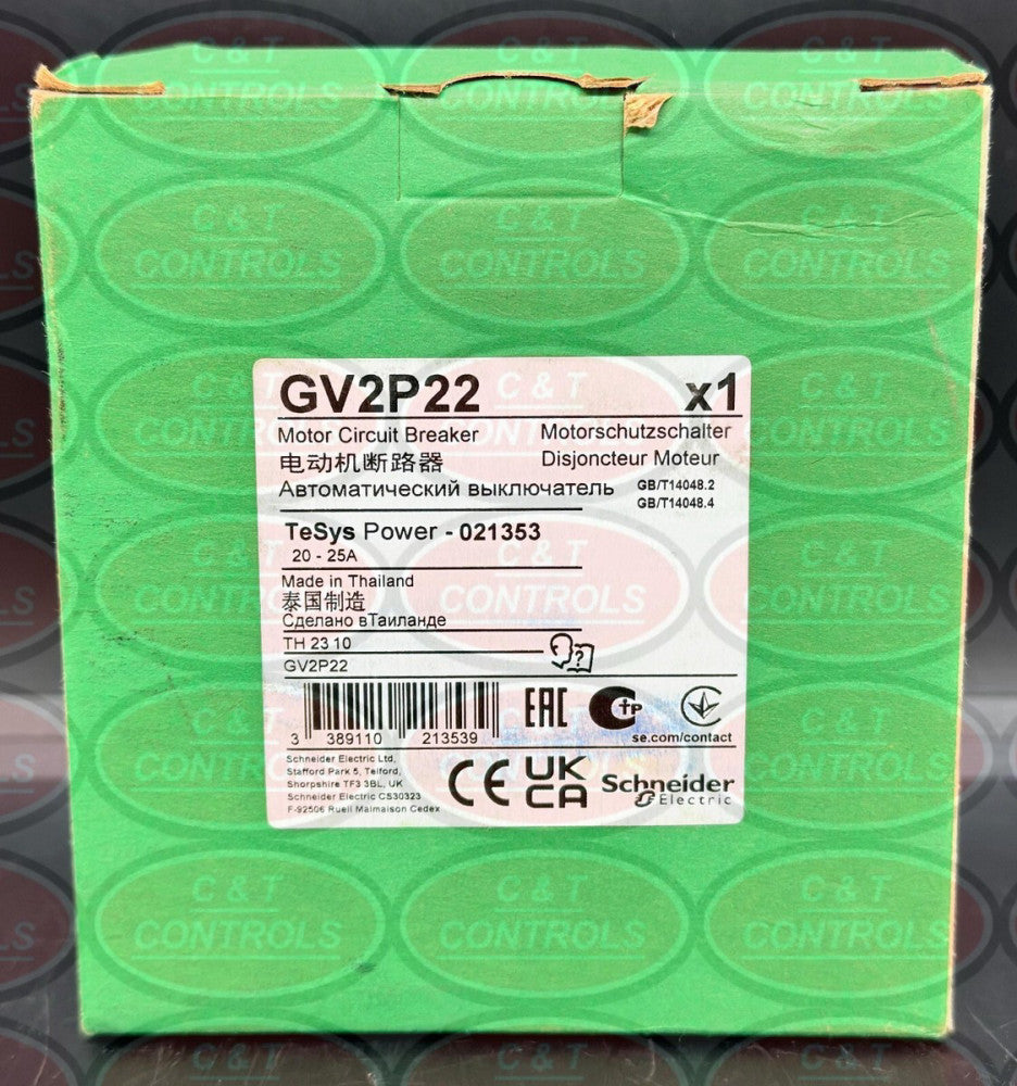 Square D GV2P22 20-25A Manual Starter New In Box USA Stock