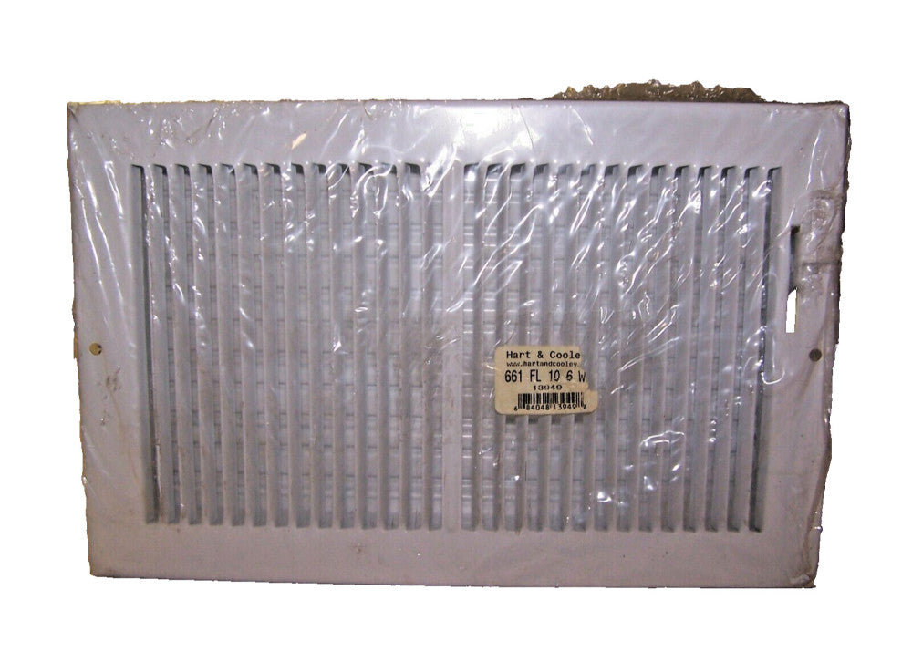 2) NEW HART & COOLEY 10" X 6" WHITE STEEL 2-WAY REGISTER DAMPER  661FL106W