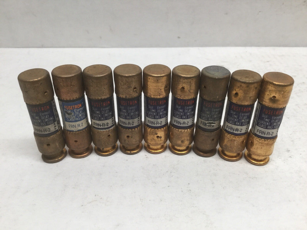 Cooper Bussmann FRN-R 2 FUSETRON Dual Element Time Delay Fuses (Lot of 9)