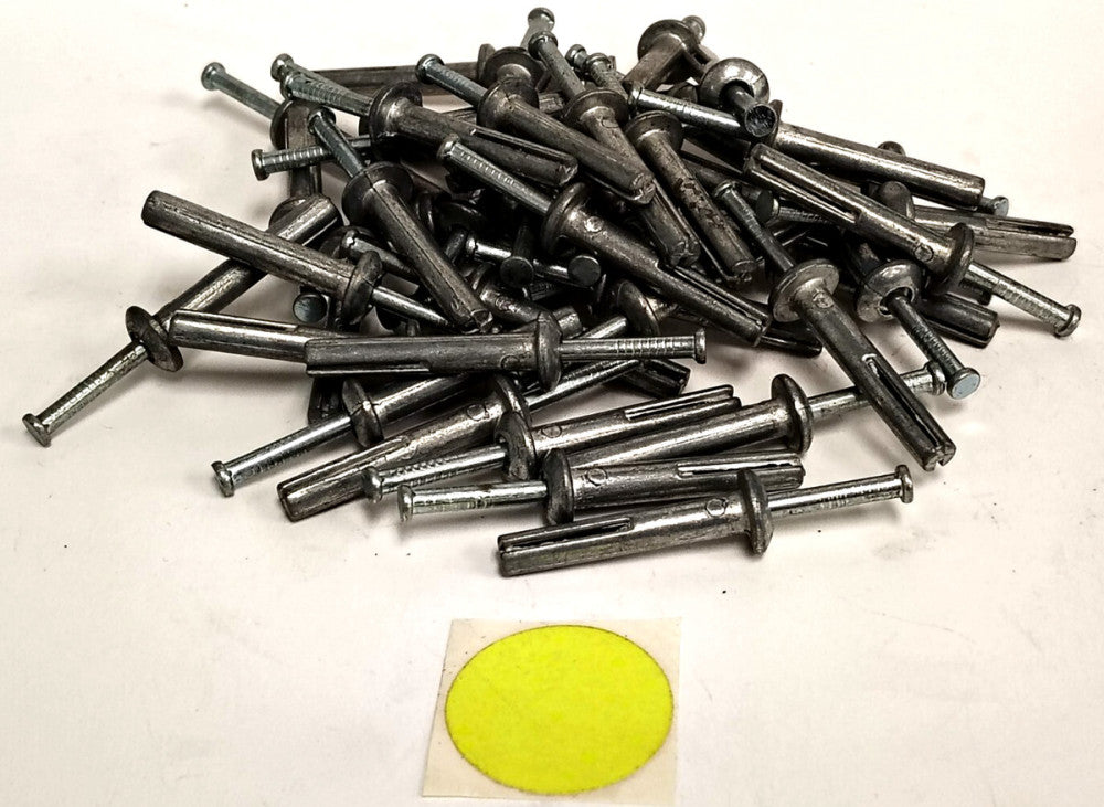 UNBRANDED 1/4" HAMMER DRIVE ANCHOR RIVETS 2-1/2" LONG ALLOY STEEL **LOT OF 45***