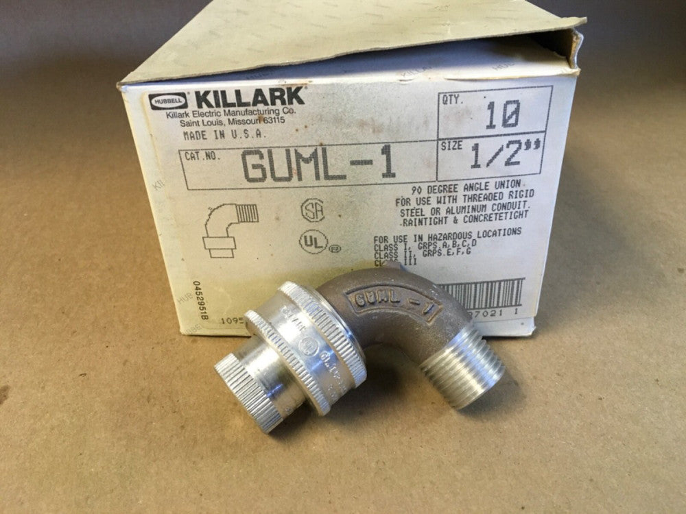 Killark GUML-1, Exp Proof Conduit Elbow Union, 1/2"  Alum 90° Union  (KB)
