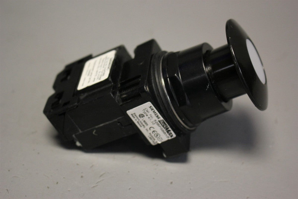 SIEMENS BLACKMAX MUSHROOM HEAD WHITE NON-ILLUMINATED PUSHBUTTON SWITCH 52BP3BBXB