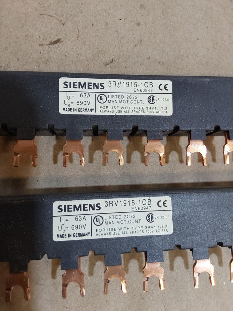 Siemens 3RV1915-1CB Busbar Lot of 2