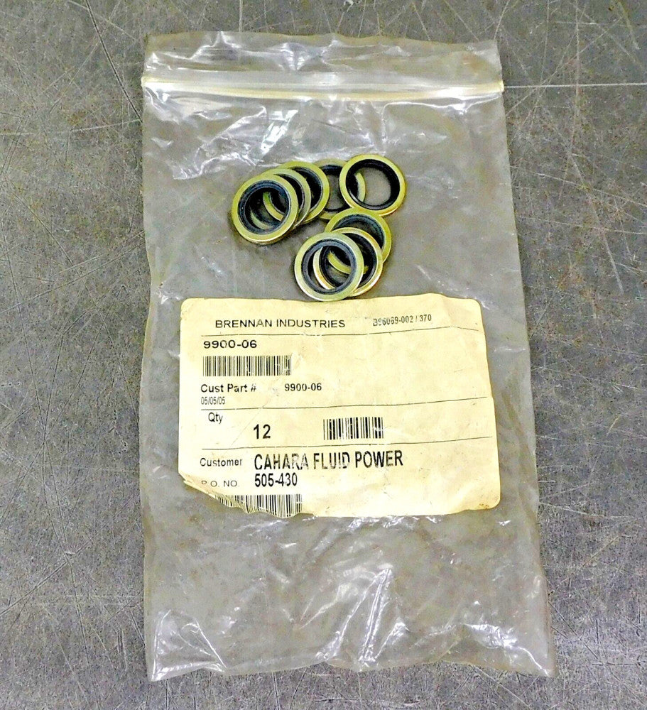 Brennan 9900-06 British Bonded Seal 14.96mm ID 23.8mm OD 2.03mm  Lot of Nine 9