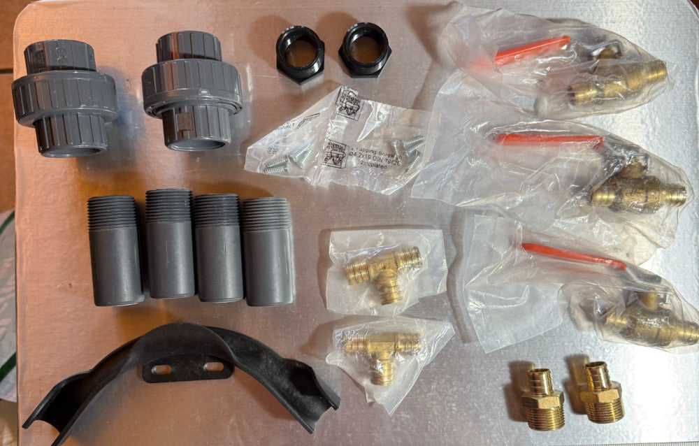 KIT PEX Pipe Support Brass Valve Fittings Unions Barb Tees & Hardware
