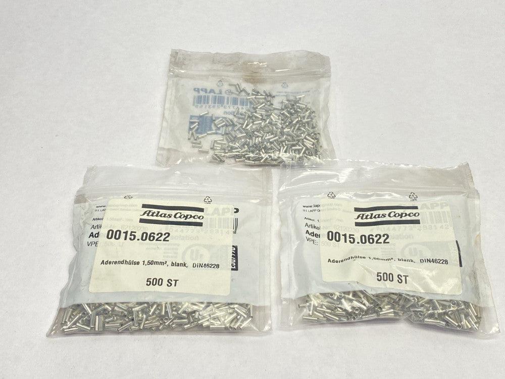 Atlas Copco 0015.0622 SPin Sleeve 1.5mm Blank LOT OF 1300