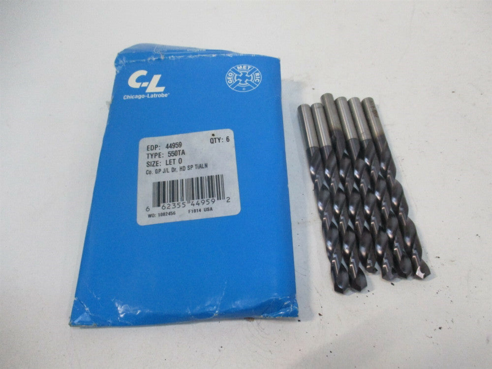 Chicago-Latrobe (44959) 3-3/16" x 4-1/2" 135° Cobalt Jobber Drill Bit - Lot of 6