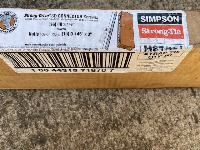 (50 PACK) Simpson Strong-Tie MSTA21, 21-Inch Medium Strap Ties