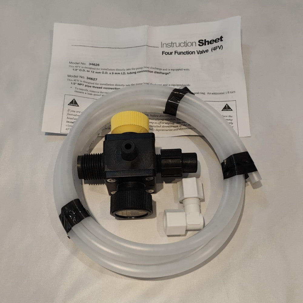 LMI 34626 Valve ASM, 4FV 1/2" BALL, PTFE, Four Function