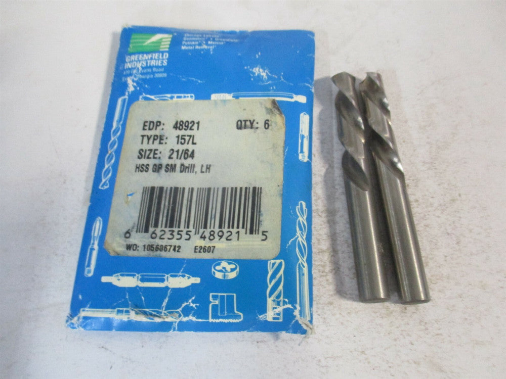 Chicago Latrobe (48921) 21/64" 118° Spiral HSS Screw Machine Drill Bit - Qty 2