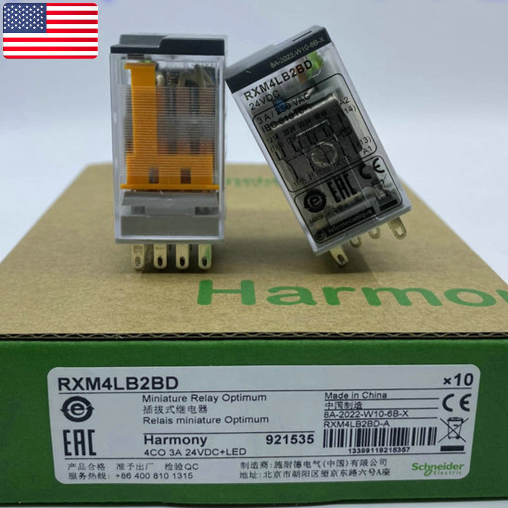 10PCS/New SCHNEIDER RXM4LB2BD Miniature Relay 24V DC 3A / 250 V AC - US Stock