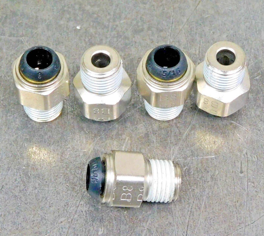 Parker W68PLP-3-2 Male Tube Connector 3/16" DIA 1/8" NPT 300 PSI Lot of Five (5)