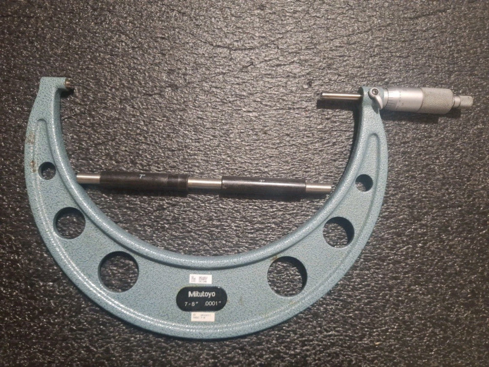 Mitutoyo 7-8" No. 103-222 Outside Micrometer .0001 Precision Measuring.