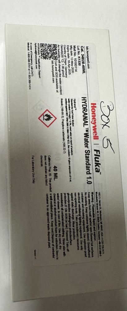 Honeywell Fluka 34828-40ML HYDRANAL Water Standard 1.0 Ampoules, Lot of 10