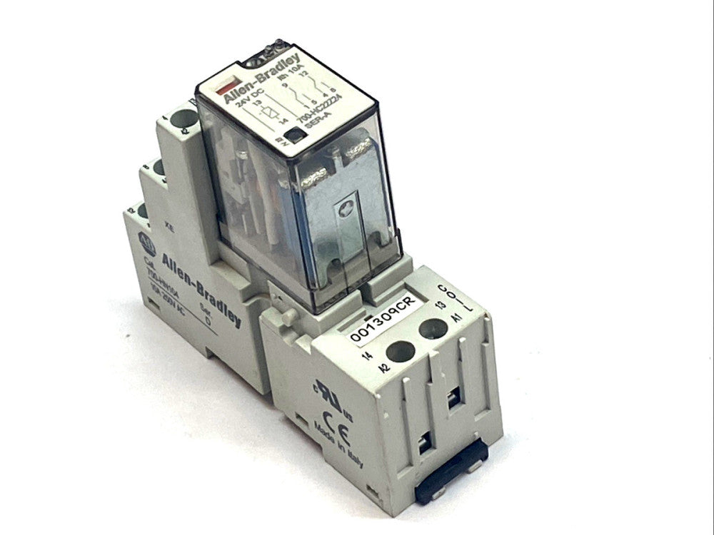 Allen‑Bradley 700‑HC22Z24 24V DC Relay w/ 700‑HN104 14‑Blade Socket Base