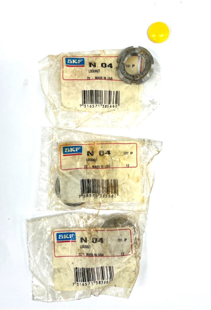 SKF N04 LOCKNUTS THREAD SIZE 0.781-32" OD 1.3750" FD 1.1250 LOT OF 3