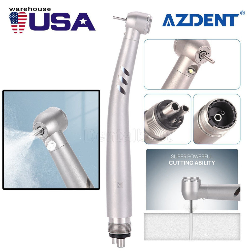 Dental Turbina de pie de mano de alta velocidad LED fibra óptica Turbina 4 hoyos