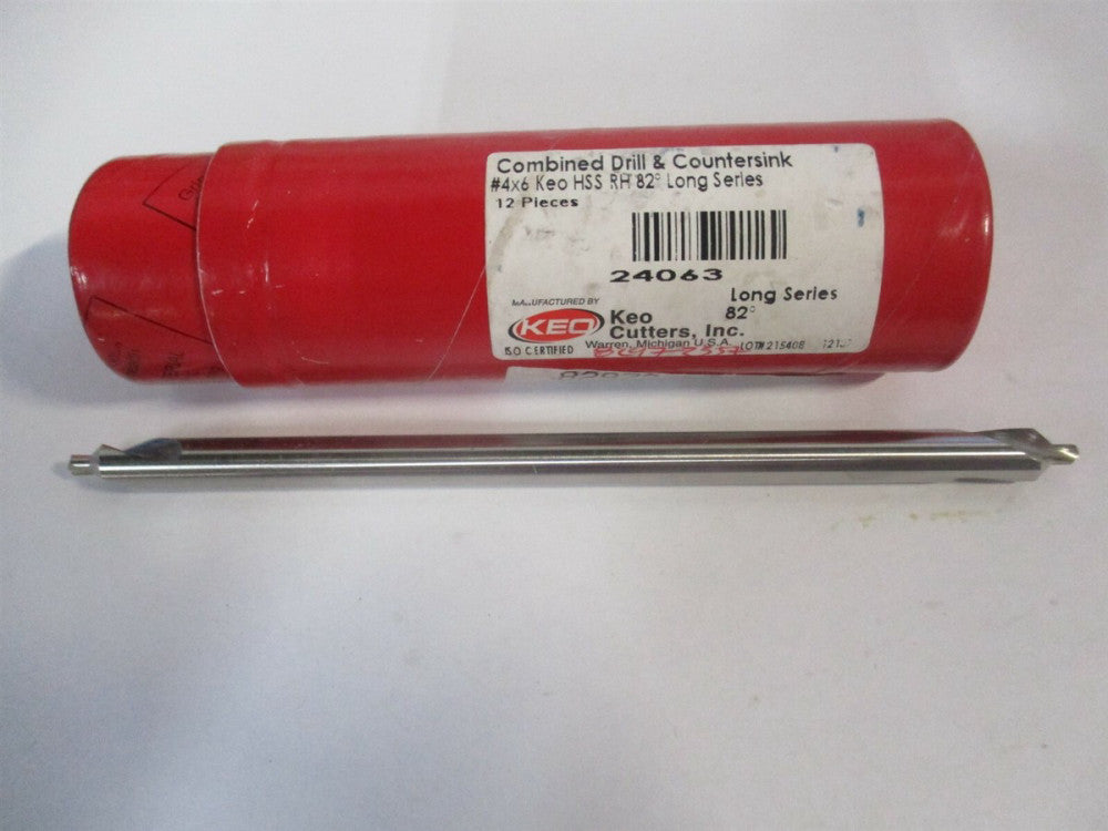 Keo (24063) #4 82° 5/16" x 1/8" x 6" High Speed Steel Combo Drill & Countersink 