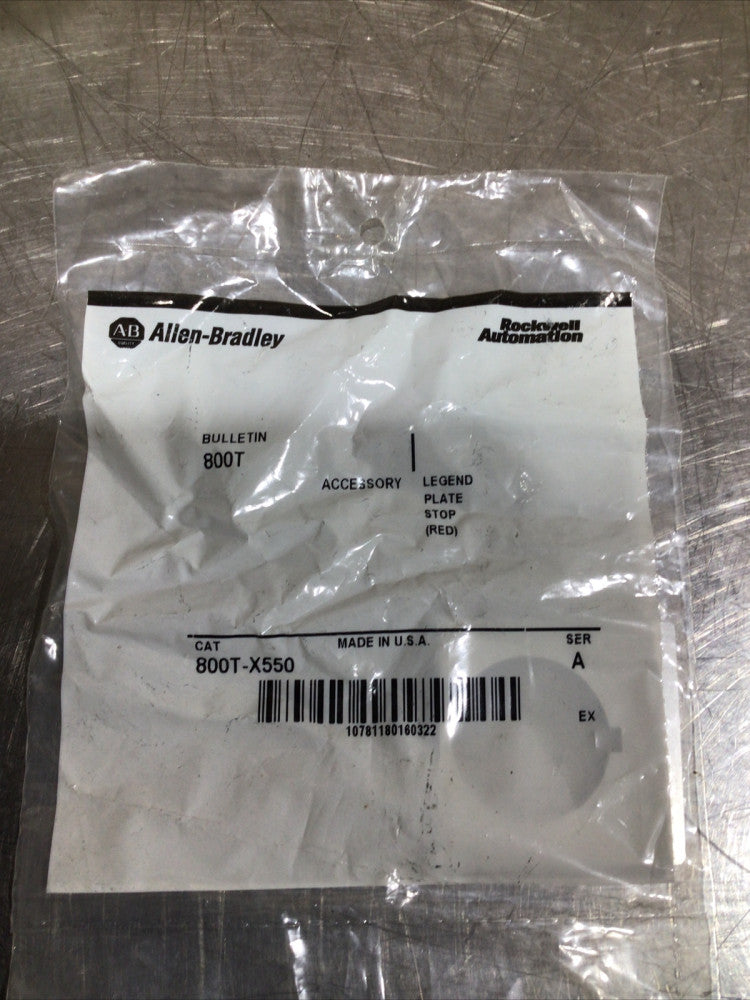 ALLEN-BRADLEY 800T-X550- STOP RED NOS SURPLUS