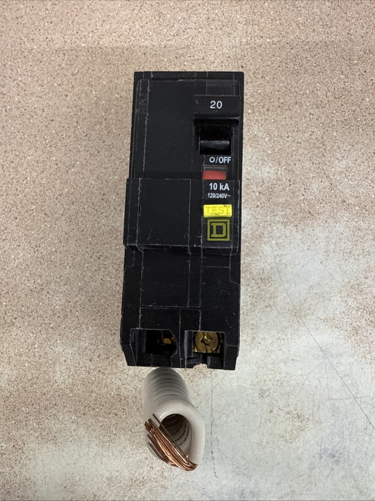 Square D QOB220GFI 2 pole 20 A bolt-in GFI circuit breaker Ground Fault NNB