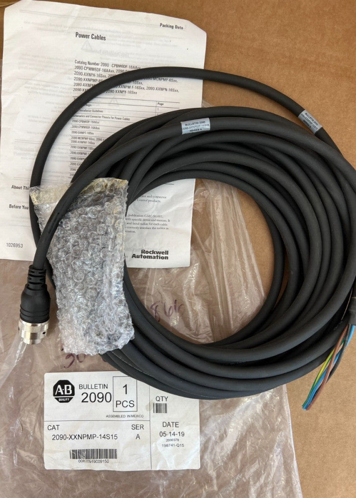 ALLEN BRADLEY, 2090-XXNPMP-14S15 MOTOR FEEDBACK CABLE MAKE OFFER!