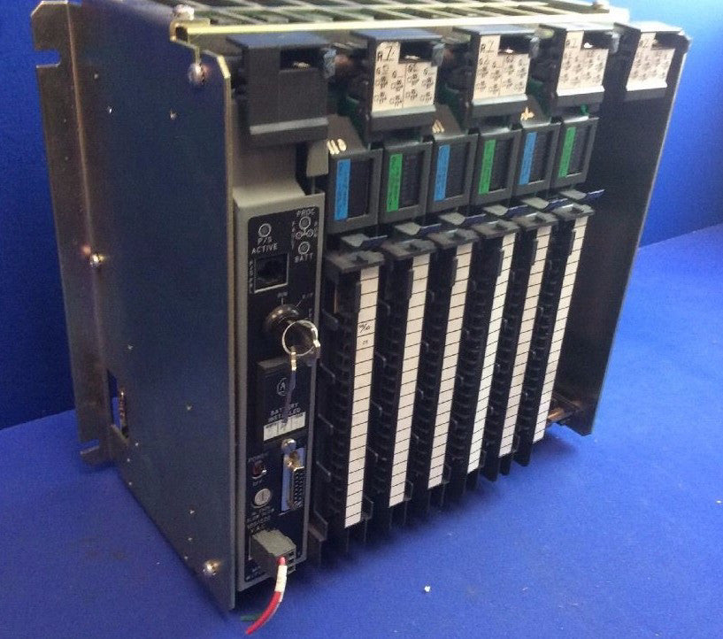 ALLEN BRADLEY 1772-LXP/D PLC-2/16 CPU 1771-A2B rack, (3) 1771-IBD & (3) 1771-OBD