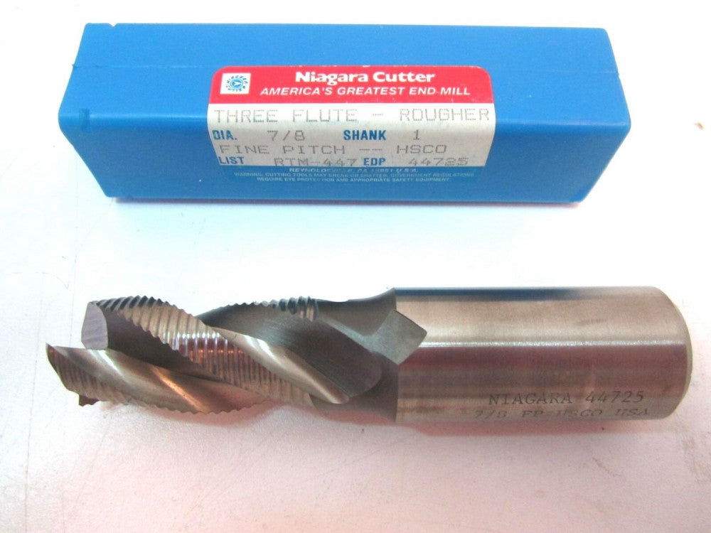 Niagara (44725) 7/8" HSCO 3F Fine Pitch End Mill 7/8 x 1-3/4 x 4-3/8 x 1 