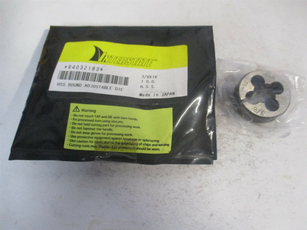 (315-1141) 3/8-18 UNS 1" OD High Speed Steel RH Round Adjustable Die 