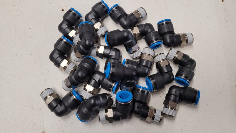 Lot / 20 Festo QSL-3/8-12 Push Connect Pneumatic Elbow Fittings R3/8x12mm