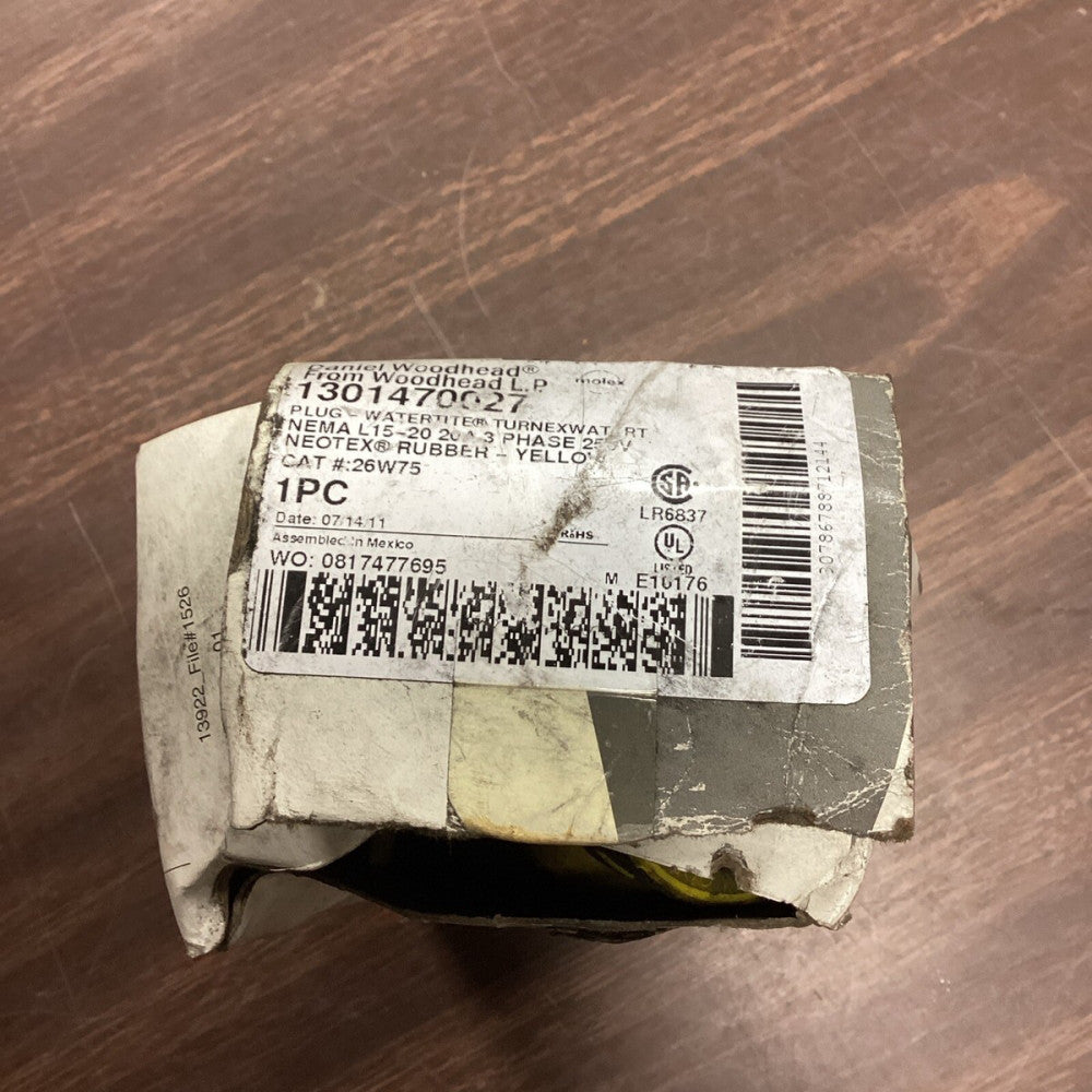 Daniel Woodhead 1301470027 Turnex Watertite Plug 20A 250V 3P 4W NEMA L15-20