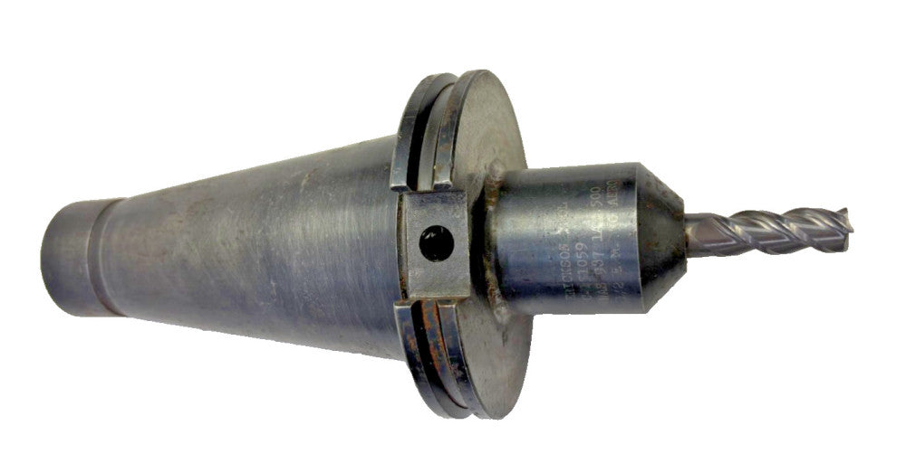 BEAVER #50 NMTB END MILL TOOL HOLDER W/ DRILL BIT, 2-FLUTE, MODEL C-151059