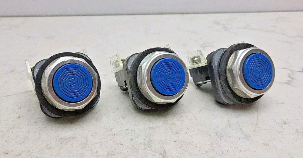 3 Pack Allen Bradley 800T-A Ser T Flush Head Push Button Blue Button Type 4 13