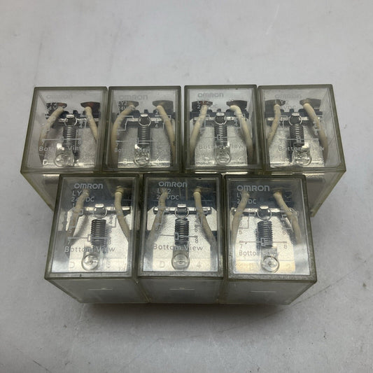 7 Pack Omron LY2-DC24 General Purpose Relay 10 Amp 24 Vdc 110 Vac 8 Pin