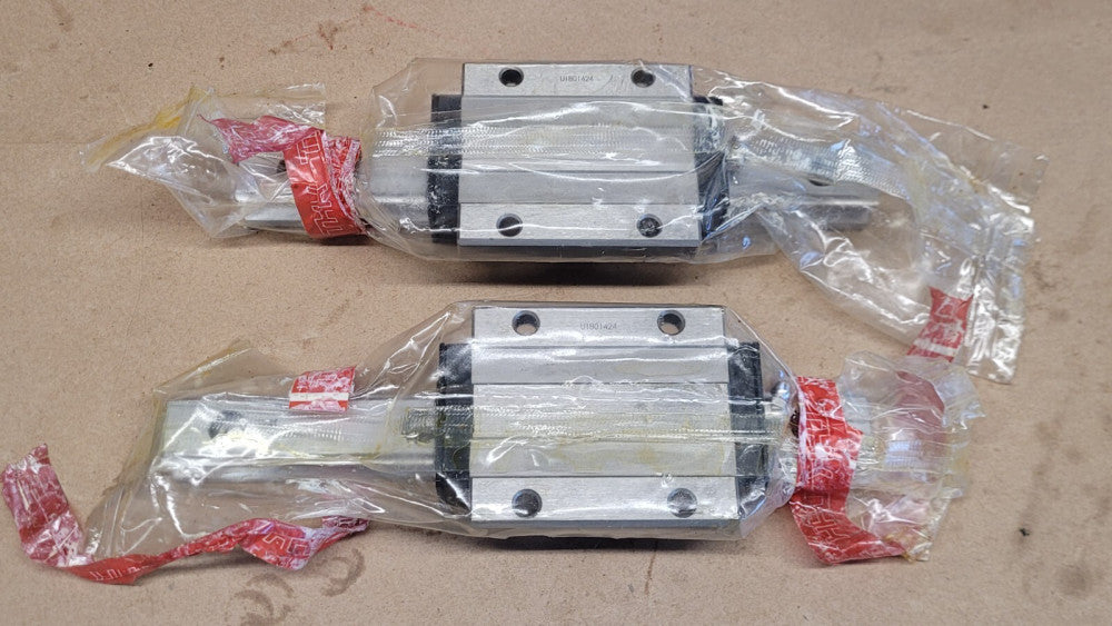 Lot of 2 THK Linear Bearing Blocks & Rails 23mmx220mm rail 70mm wide block