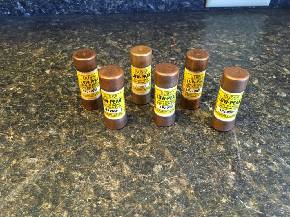 Bussmann LPJ-20SP 20 Amp Fuses Class J 600 Volts *LOT OF 6*  **TESTED**