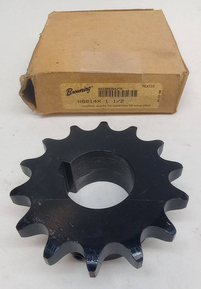 Browning H6014 X 1-1/2 Roller Chain Sprocket Fishished Bore 14T 1-1/2" Bore