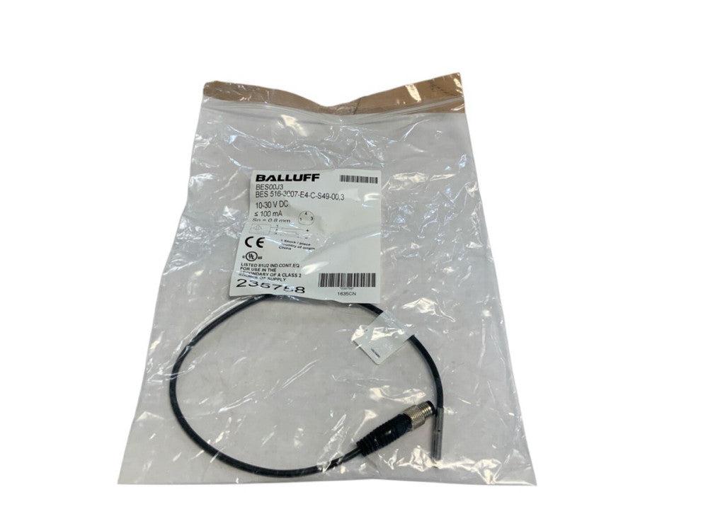 Balluff BES00J3 4mm Inductive Sensor M8 3-Pin 0.3m BES 516-3007-E4-C-S49-00,3