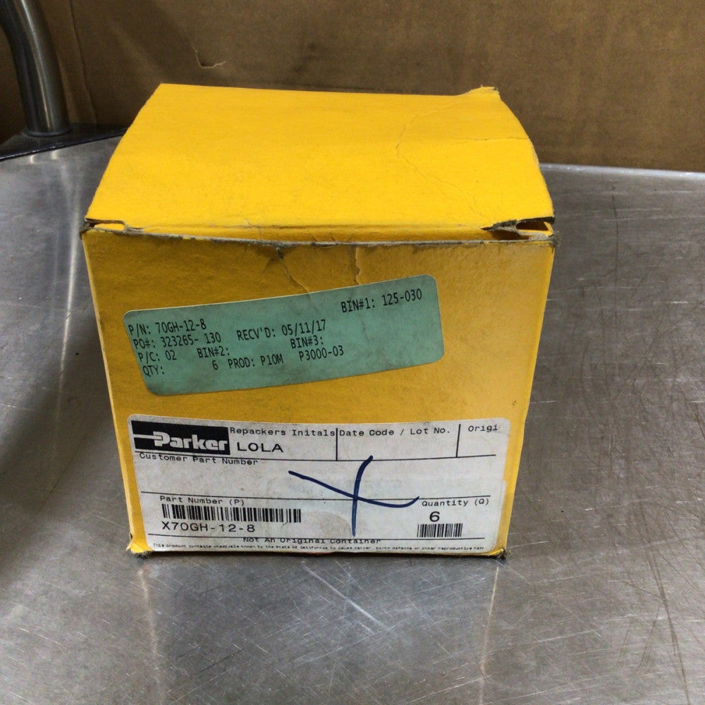 Parker X70GH-12-8 Connectors, Box Of 20, NOS