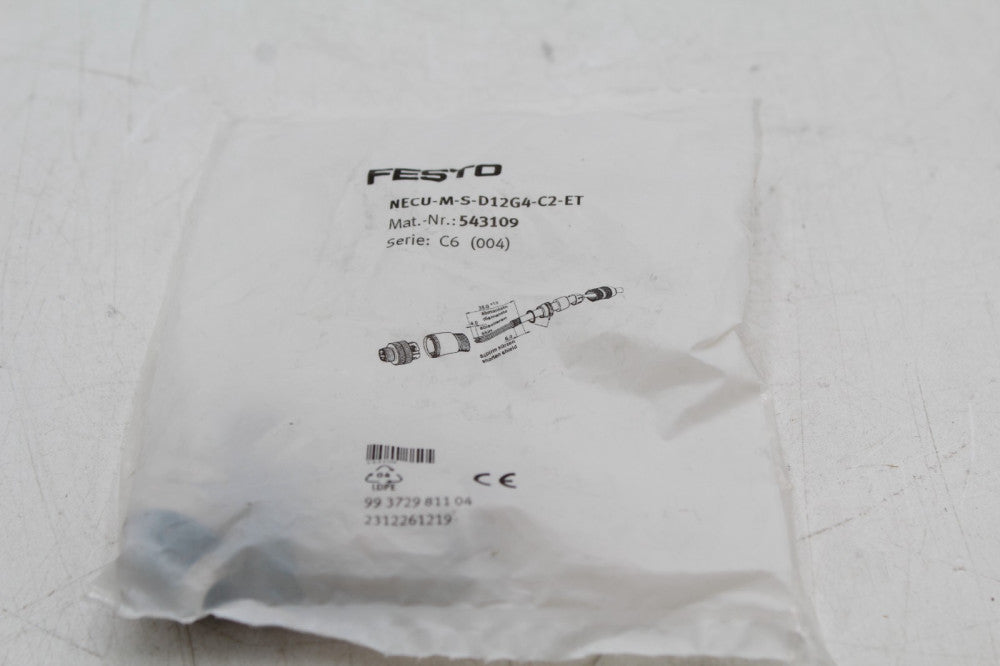 Festo NECU-M-S-D12G4-C2-ET 4-Pin Straight Plug