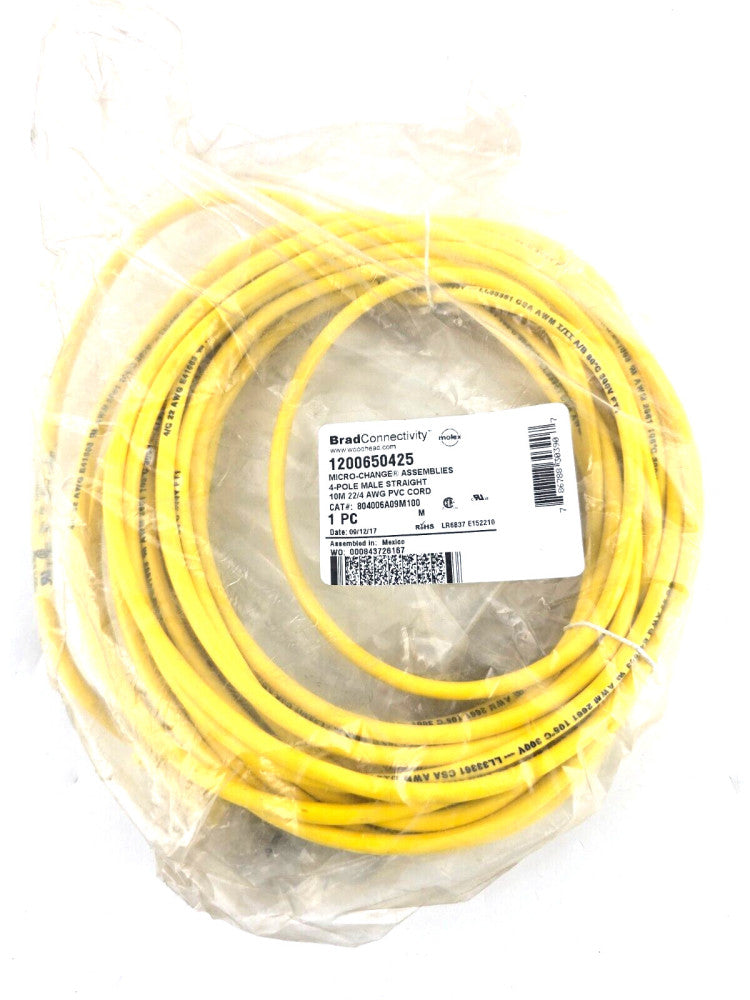 Woodhead Molex 10 Meter 4 Pin Micro Change Cordset 804006A09M100 Male