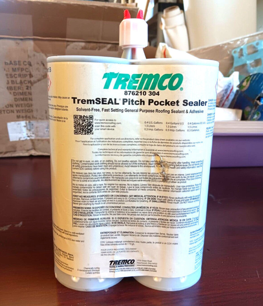 TREMCO TREMSEAL PITCH POCKET SEALER PART A AND B 876210 304 ***FREE SHIPPING**