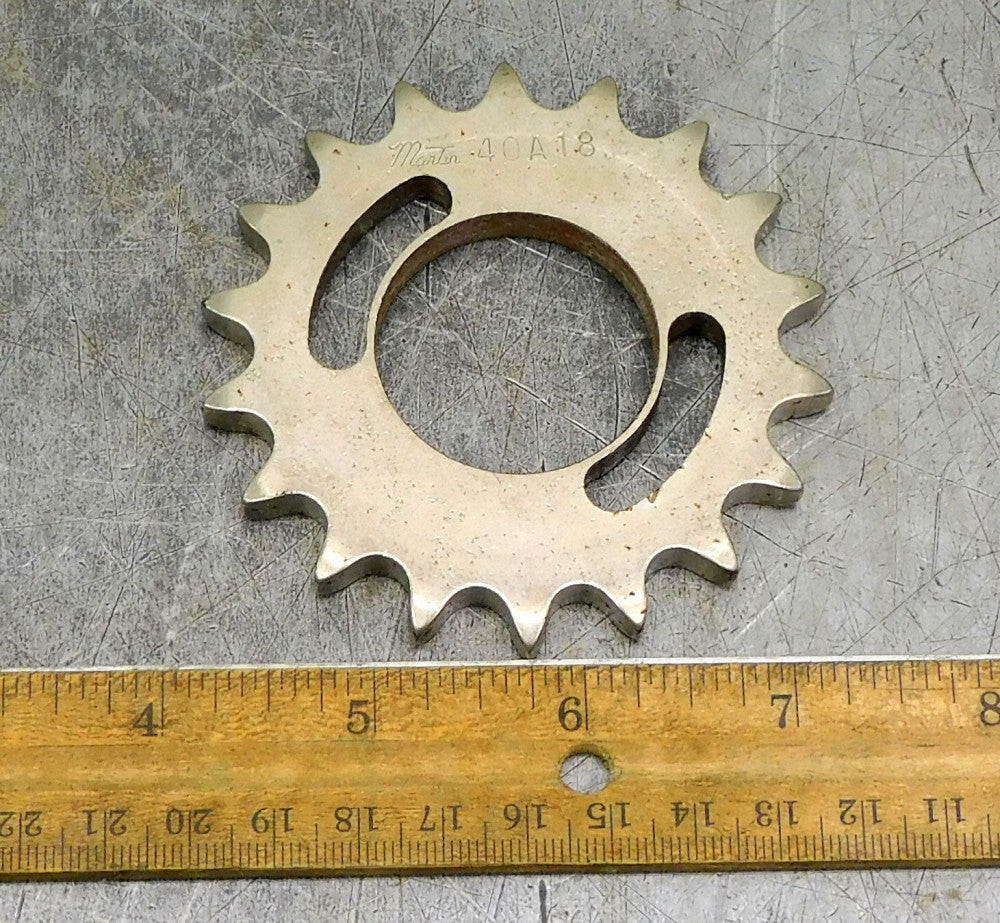 Martin 40A18 A-Plate Roller Chain Sprocket #40 18 Teeth 1-3/8" Bore