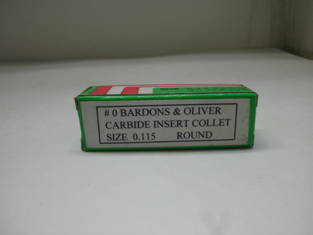 BARDONS & OLIVER # 0 SIZE 0.115" CARBIDE INSERT COLLECT ROUND NEW IN BOX