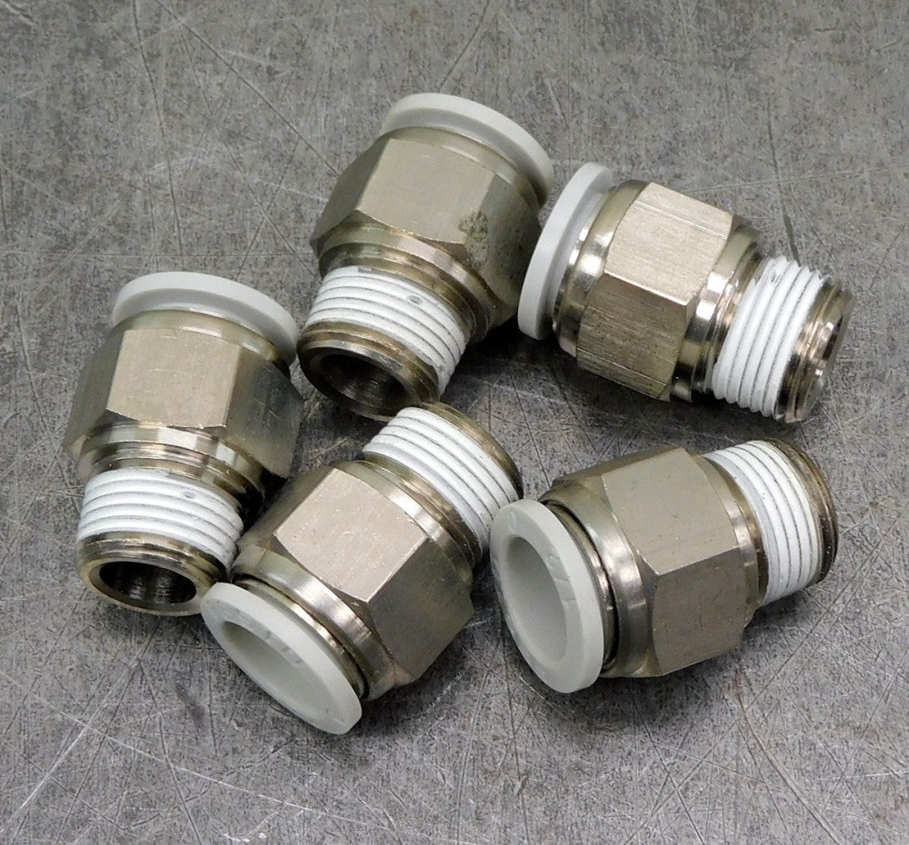 Festo QS-H-3/8-1/2-U-M Straight Push In Fitting 1/2" x 3/8" NPT Lot of Five (5)