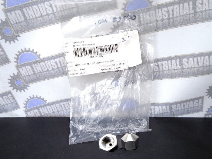 (2 pcs) NUT NOZZEL - 000835 - , SS, 40 Degrees - 9/16 - 18 (NEW in BOX)