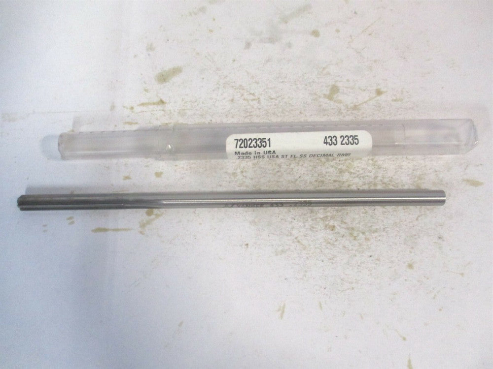 (433-0.2335) 0.2335" x 1-1/2" x 6" Straight Shank HSS 6-Flute Chucking Reamer 